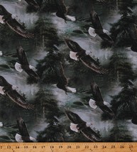 Cotton Bald Eagles Nature Scenic Birds Wildlife Fabric Print by the Yard D586.48 - £7.95 GBP