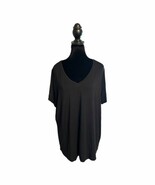 Calvin Klein Liquid Jersey V Neck Black Top T Shirt Women’s Size 1X NWT - $9.50