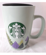 Starbucks 2020 Holiday Aqua 5 1/4 Ceramic Travel Mug Trees Green Siren L... - $19.99