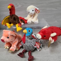 Ty Beanie Babies Farm Animal Lot of 5 NWT Plush Toy Vintage Retired - £11.79 GBP