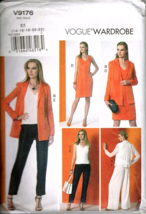 Vogue V9176 Misses  14 to 22 Jacket, Pants, Dress and Top Uncut Sewing Pattern - £16.20 GBP