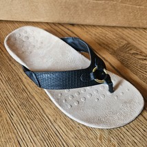 Vionic Sandals Tide Elena Toe Post Patent Black Flip Flop  Womens Size 1... - £35.69 GBP