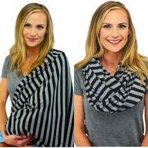 Tykes &amp; Tails Nursing Cover Infinity Scarf Mint White Chevron New - $19.79