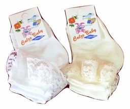 2 Pairs Socks Short Lace Newborn Wire Scotland Gelso Art. 156N Made IN I... - $7.60