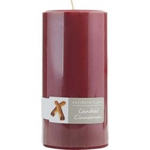 CANDIED CINNAMON by Northern Lights ONE 3x6 inch PILLAR CANDLE.  BURNS A... - £32.46 GBP