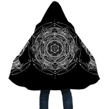 Winter men&#39;s cloak psychedelic funny  3D printing full fleece coat hooded neutra - £142.47 GBP