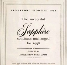 1957 Armstrong Siddeley Sapphire Import Advertisement Autocar London Sho... - $13.50
