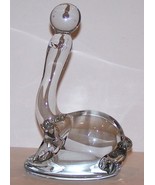 STUNNING VINTAGE MURANO ITALY CLEAR/CRYSTAL ART GLASS SEAL WITH BALL SCU... - £26.62 GBP