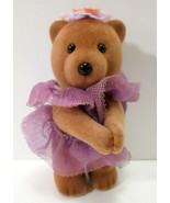 Vintage Ballerina Dancer Bear Toy Figure Purple Hands Open when Squeezed... - £7.86 GBP