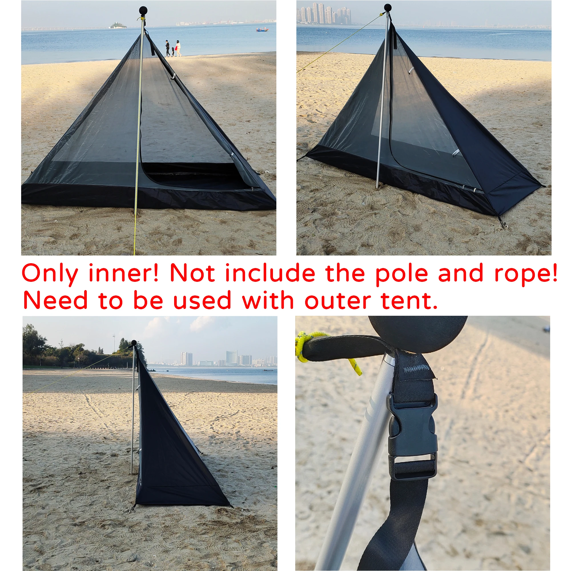 Inner Mesh Tent for HIDE WALKER&#39;s One-person Pyramid Tent Teepee Tent Especially - £38.72 GBP