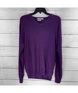 PETER MILLAR Crown Comfort Cashmere Silk V-Neck Sweater Purple Mens Size... - £25.03 GBP