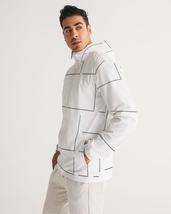 Mens Hooded Windbreaker - White Casual/Sports Water Resistant Jacket - JL550X - £62.14 GBP