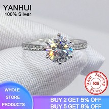 With Certificate 2.0ct 8mm Round Cut Zirconia Diamond Ring Silver Test Passed Wo - £18.91 GBP