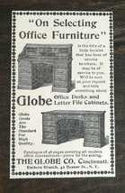 Vintage 1895 Globe Business Furniture Desk The Globe Company Original Ad 1021 - £5.21 GBP