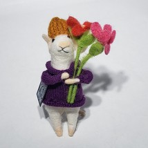 Primitives By Kathy Wool Felt Wool 5&quot; Standing Mouse Love You Mom with F... - £8.72 GBP