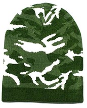 Camouflage Camo Green Winter Knit Hat Skull Cap Toboggan Beanie Hunting ... - £5.58 GBP
