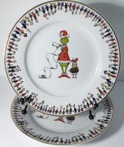 2 Salad Plates Dr. Seuss The Grinch &amp; Cindy Lou 8&quot; Collector Plate New - $35.59