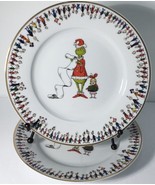 2 Salad Plates Dr. Seuss The Grinch &amp; Cindy Lou 8&quot; Collector Plate New - $35.59
