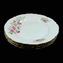 Gebruder Benedikt Wild Flower Set of 4 Bread &amp; Butter Plates Czechoslova... - $528.53 MXN