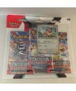 New Pokemon Scarlet &amp; Violet Obsidian Flames Holo Eevee 3 Pk Blister Pac... - €23,41 EUR