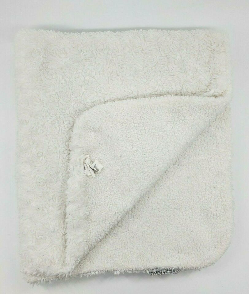 Blankets & And Beyond Baby Blanket White Swirl Minky Plush Security Soft B63 - $19.99