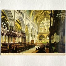 Vintage Exeter Norman Cathedral Devon England UK Chrome Color Postcard Unposted - £11.78 GBP