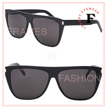 Saint Laurent Ysl Sl 1 Slim 001 Black Gray Rectangular Unisex Sunglasses SL1 - £189.37 GBP