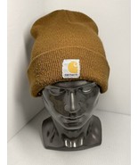 Carhartt Beanie Stocking Cap Hat Brown Logo Patch Acrylic Youth - £7.43 GBP