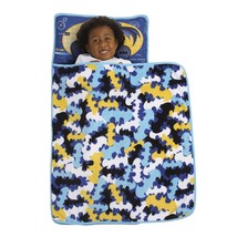 Batman Blue, Grey, Yellow &amp; Black Preschool Toddler Nap Mat With Pillow, Blanket - £61.97 GBP