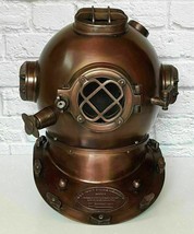 Antique Diving Helmet Boston Brown Navy Mark Deep Sea Marine Divers Scuba Morse - £165.94 GBP