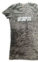 ESPN Womens Burnout Tee Shirt Gray Logo Graphic Size Small NWOT image 2