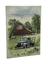 Zeckos Pickup Truck and Barn 30 X 20 LED Lighted Canvas Wall Print - £49.03 GBP