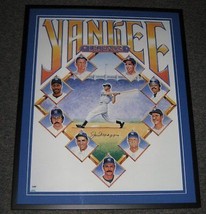 Joe Dimaggio Signed Framed 28x35 Lithograph Display PSA/DNA Yankees Ron Lewis - £155.15 GBP