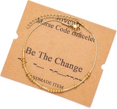 Morse Code Bracelets for Women Gifts for Her Mom Daughter Sister Best Friend Fun - £27.36 GBP
