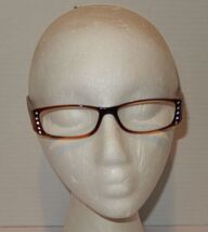 Brown Floral Reader Glasses Rhinestone Accents Rectangular Frame +2.25 S... - $14.80