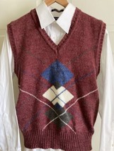 VTG Mens Grandpa 1970s Sweater Vest  Men Acrylic Mohair Blend Small eeuc - £20.63 GBP