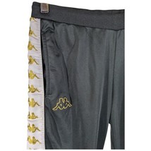 Kappa Black White Tape Gold Logo Jogger Track Pants Sweatpants Mens Large - $68.31