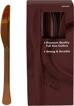 Amscan Big Party Pack Plastic Knives, 8.1 x 3.5, Chocolate Brown - £16.83 GBP