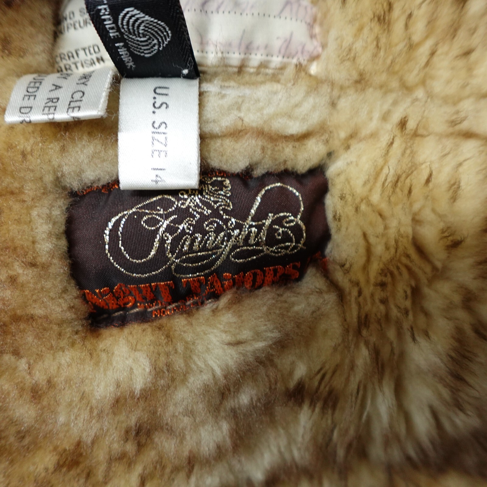 RARE Vintage Knight Tailors Ltd Tan Sheepskin Jacket Womens Size 14 Item image 10