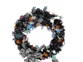 Wire Handmade Halloween Wreath With Bow 20&quot; In Diameter Holiday Hanging ... - $19.79