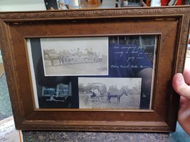 Antique 1915 Framed Seneca Lake Photo Plum Point Picnic Camping 14.5&quot; x ... - $98.99