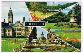 Postcard Sheffield England UK Millhouses Park Town Hall Fargate Endcliff Park - £2.24 GBP