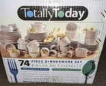 Totally Today 74 Pc Dinnerware Service For 8 Tre Blanc Embossed W/ Fans/... - £230.89 GBP