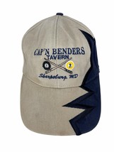 Cap’n Benders Tavern Maryland Baseball Cap Hat Beige/ Navy Adjstbl Leather Strap - £9.55 GBP