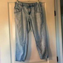 EUC HELMUT by HELMUT LANG Cropped Pale Blue Wash Distressed Jeans SZ 25 - $1,199.48 MXN