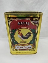 **EMPTY TIN* Victor Guedes Portugal Olive Oil Tin 4&quot; X 3&quot; X 6&quot; NO Lid - $462.75 MXN