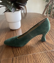 Dark green suede shoes . Size 7 - $23.00