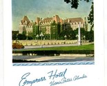 1939 Canadian Pacific Railroad Dining Car Service Menu Empress Hotel Van... - £58.20 GBP