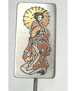 Asian Lady Vintage REED BARTON DAMASCENE stickpin/Pin/brooch - $10.00