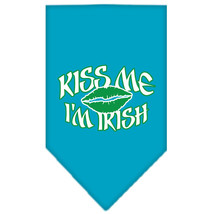 Kiss me I&#39;m Irish Screen Print Bandana Turquoise Small - £9.29 GBP